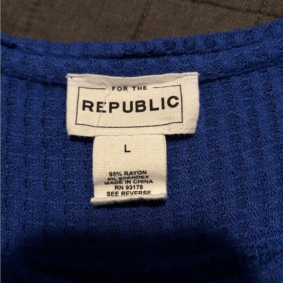 For the Republic Long sleeve waffle knit top‎ Large - Picture 5 of 5